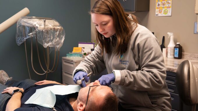 Dental care adult man