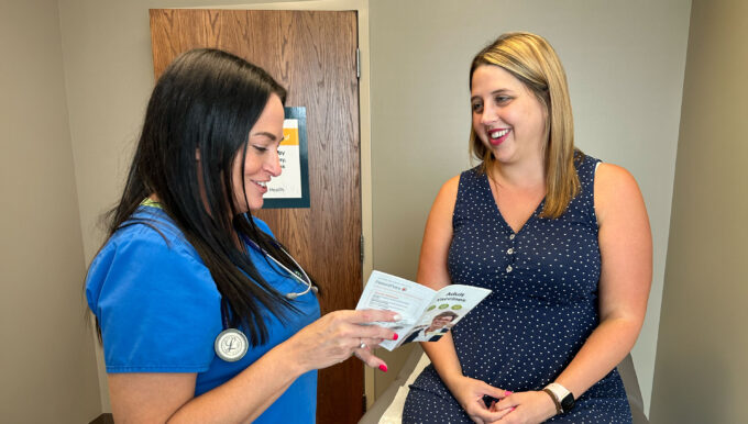 nurse with patient at Bluestem Health