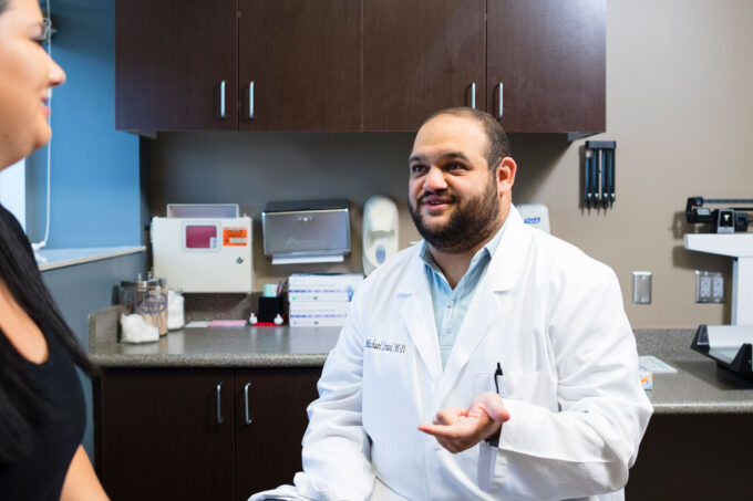 Dr. Michael Israel with patient