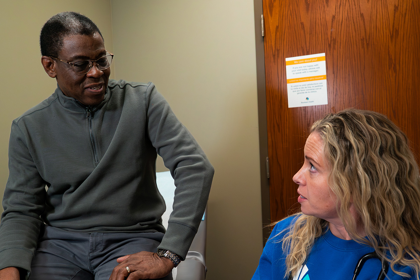 family nurse practitioner discussing mental health with patient